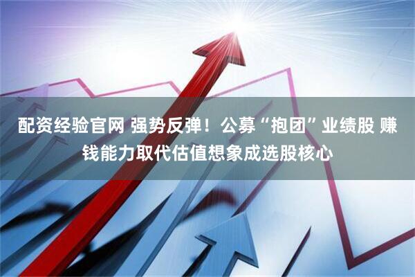 配资经验官网 强势反弹！公募“抱团”业绩股 赚钱能力取代估值想象成选股核心